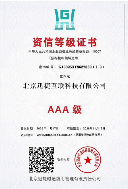 3A资信等级证书